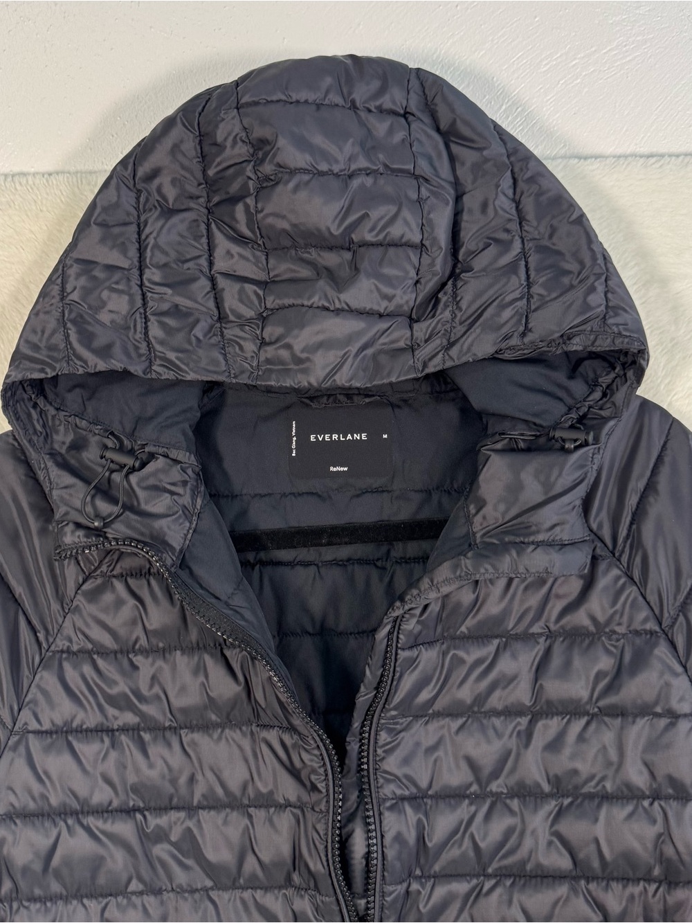 Everlane ReNew Half Zip Puffer Jacket Women’s Medium Black Lightweight Outdoor - Picture 2 of 9